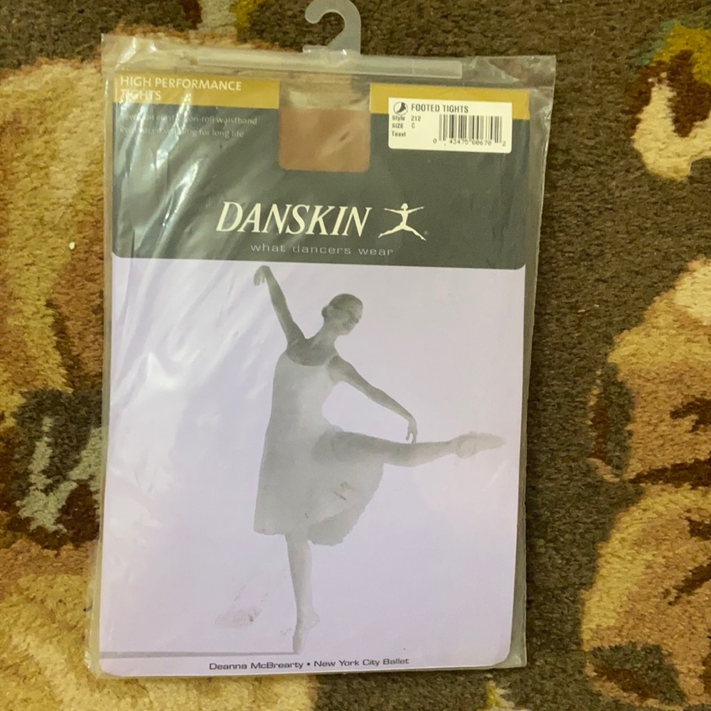 DANSKIN HIGH PERFORMANCE FOOTED TIGHTS BALLET BALLERINA DANCE DANCER NYLONS SZ C